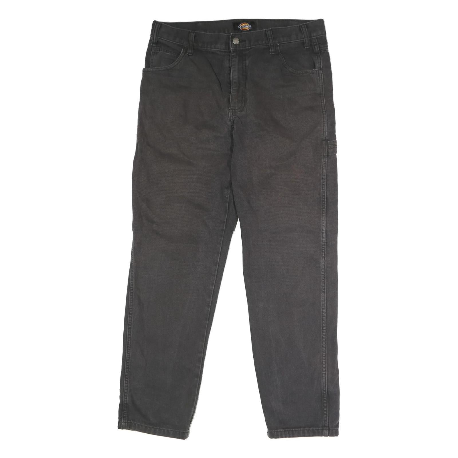 DICKIES Mens Jeans Black Regular Straight Denim W35 L30 Workwear Casual