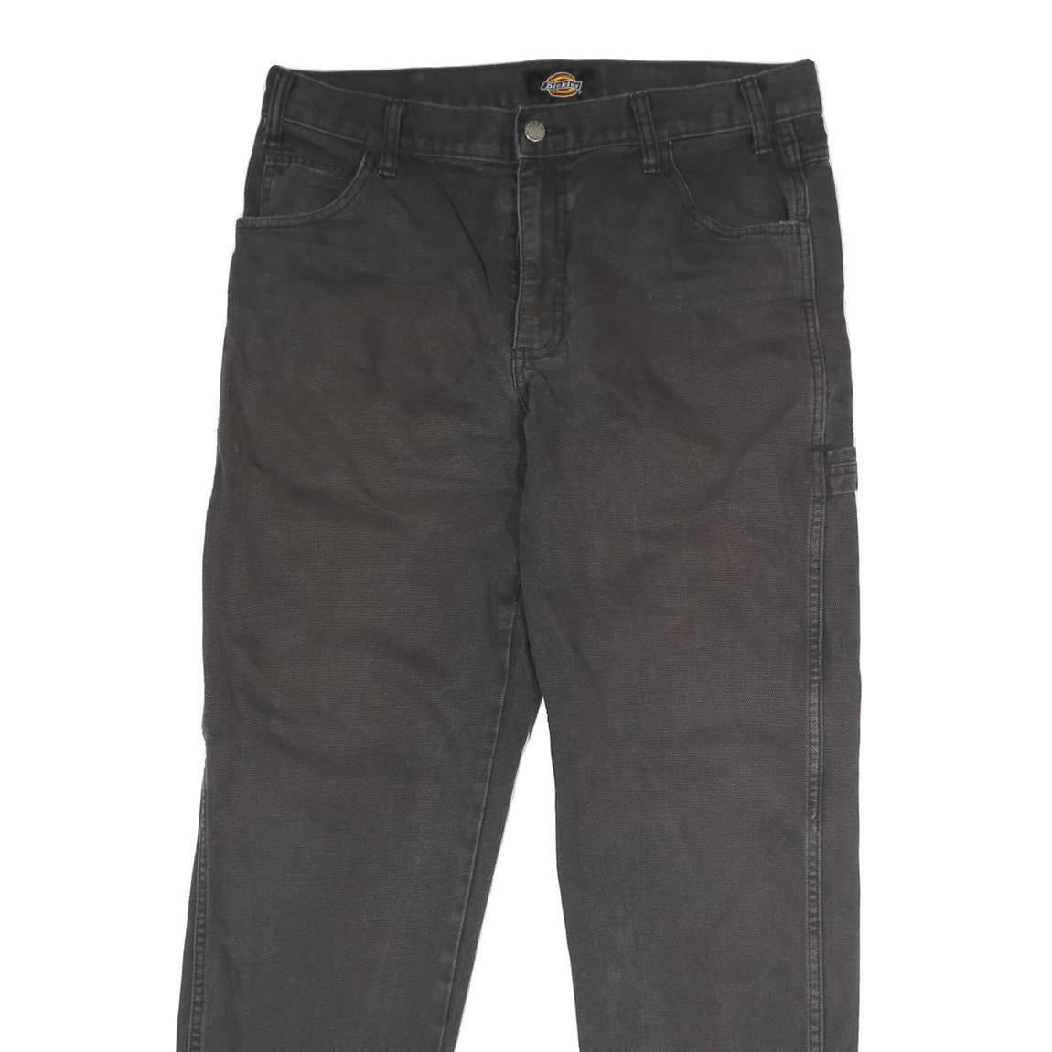 DICKIES Mens Jeans Black Regular Straight Denim W35 L30 Workwear Casual