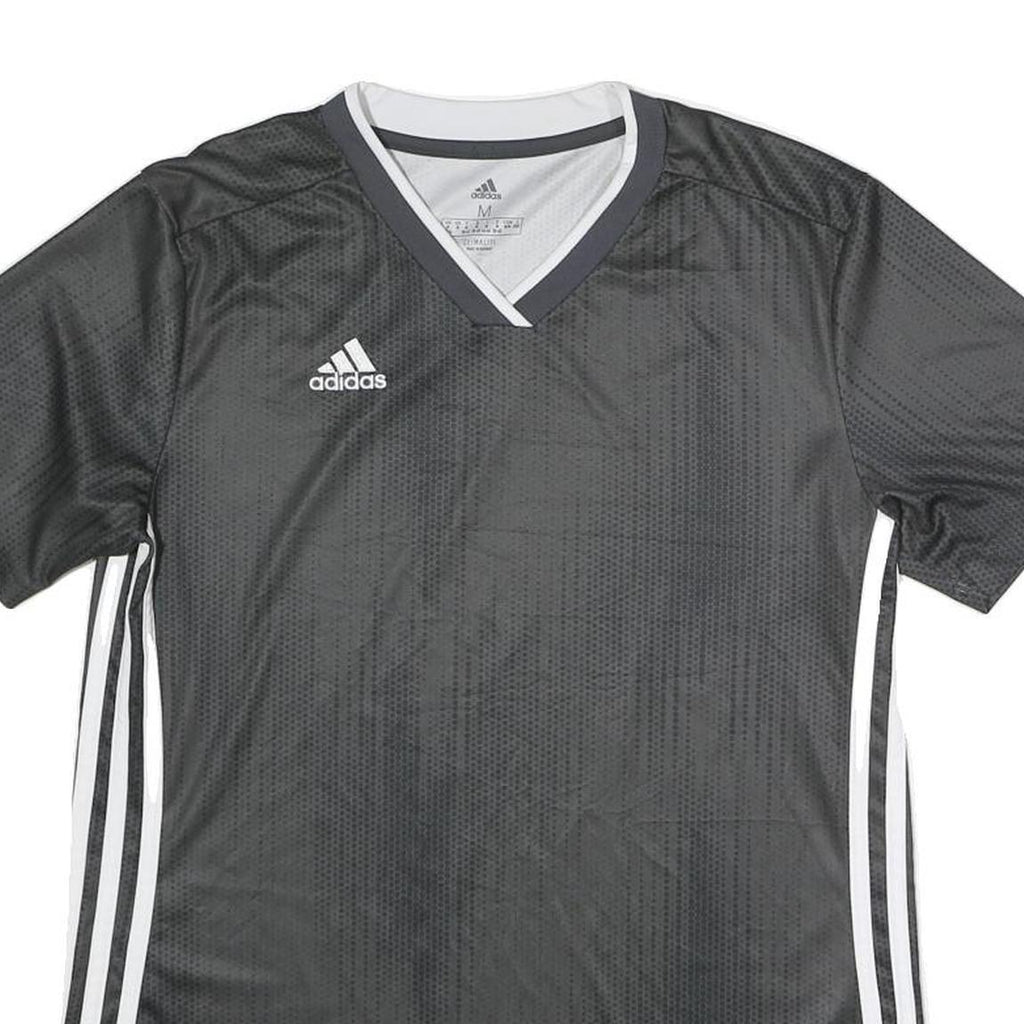 ADIDAS Womens Black & White Modern T-Shirt M Short Sleeve V-Neck Sportswear