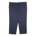 DICKIES Mens Cotton Blend Navy Regular Fit Straight Leg Trousers W46 L30