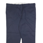 DICKIES Mens Cotton Blend Navy Regular Fit Straight Leg Trousers W46 L30