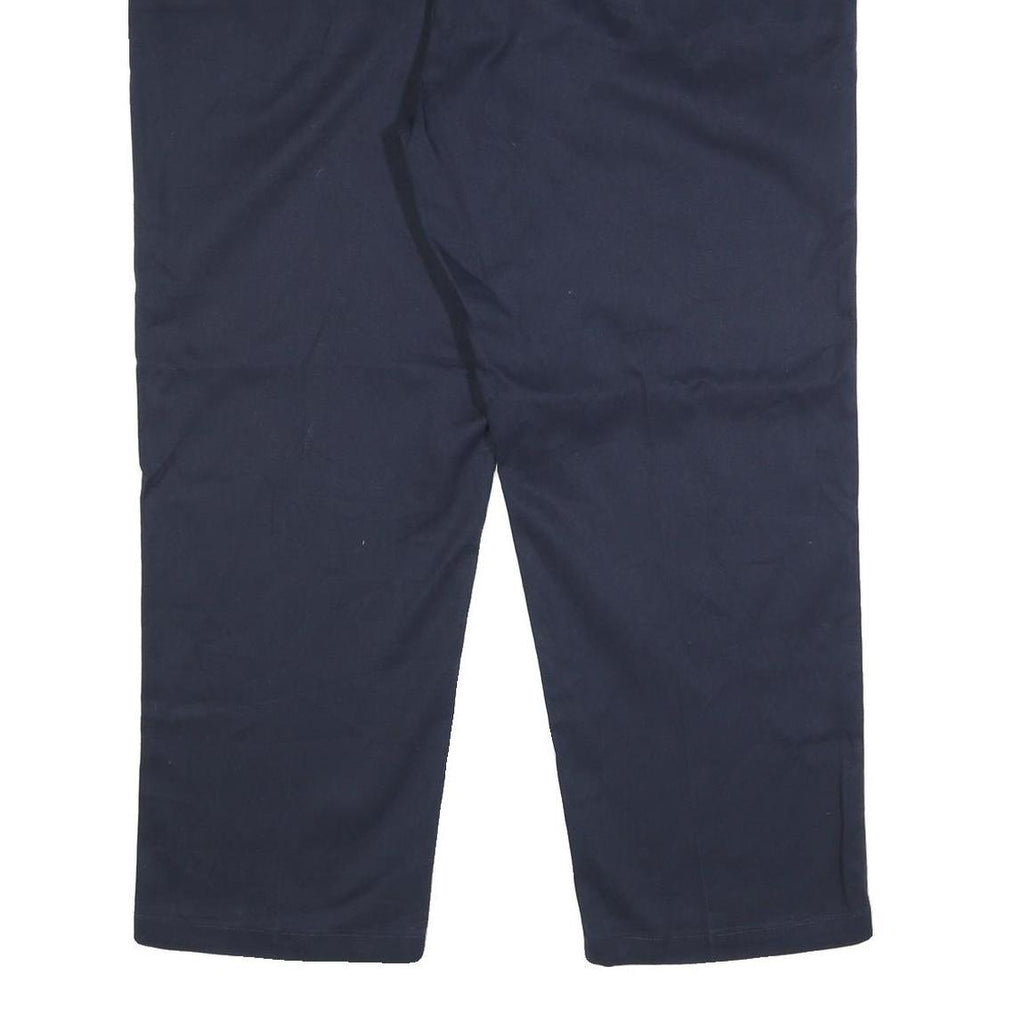 DICKIES Mens Cotton Blend Navy Regular Fit Straight Leg Trousers W46 L30