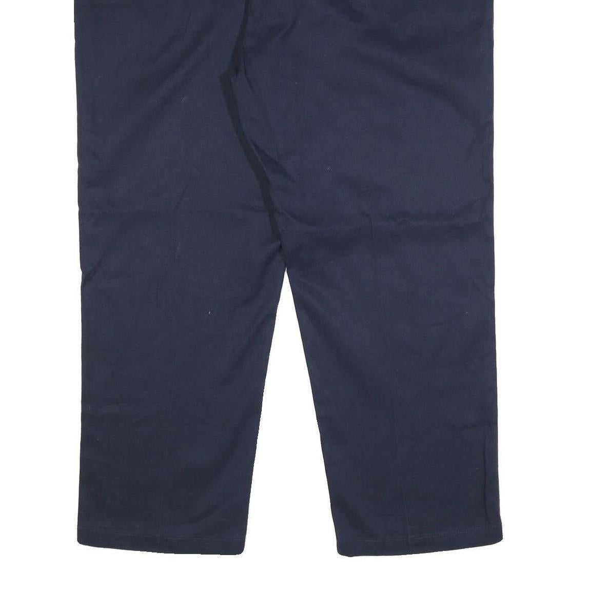 DICKIES Mens Cotton Blend Navy Regular Fit Straight Leg Trousers W46 L30