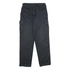 U.S.N. INTERNATIONAL Mens Black Regular Fit Straight Leg Trousers W29 L30 Cargo