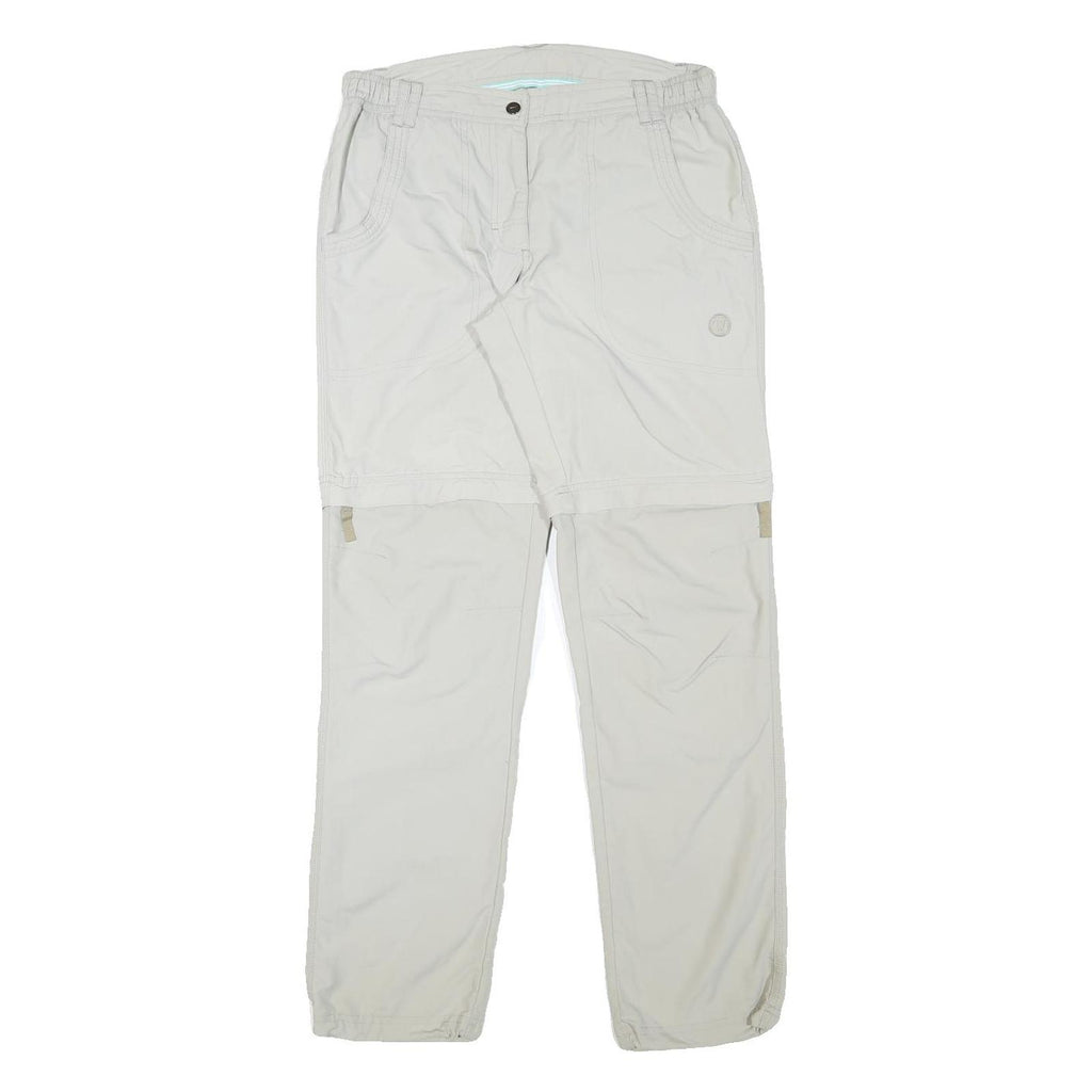 Womens Regular Beige Polyester Blend Zip Trousers W29 L30 Lightweight Casual