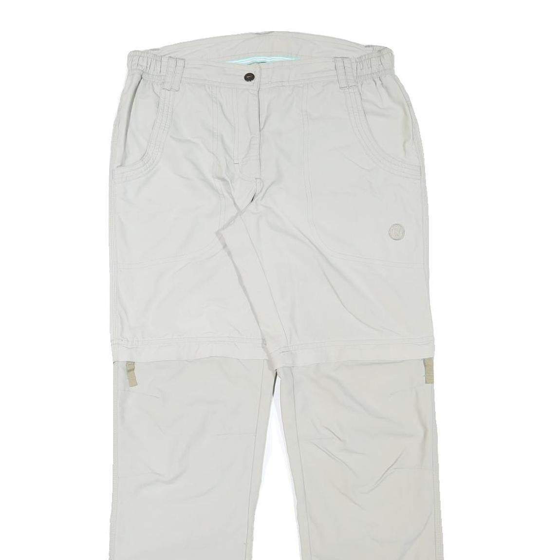 Womens Regular Beige Polyester Blend Zip Trousers W29 L30 Lightweight Casual