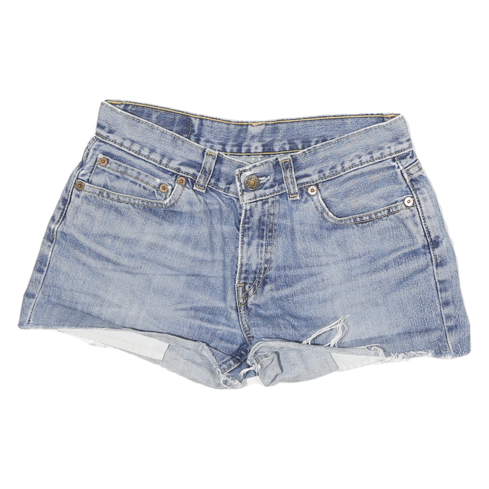 LEVI'S Womens Denim Blue Casual Shorts M W26 Distressed Vintage Style