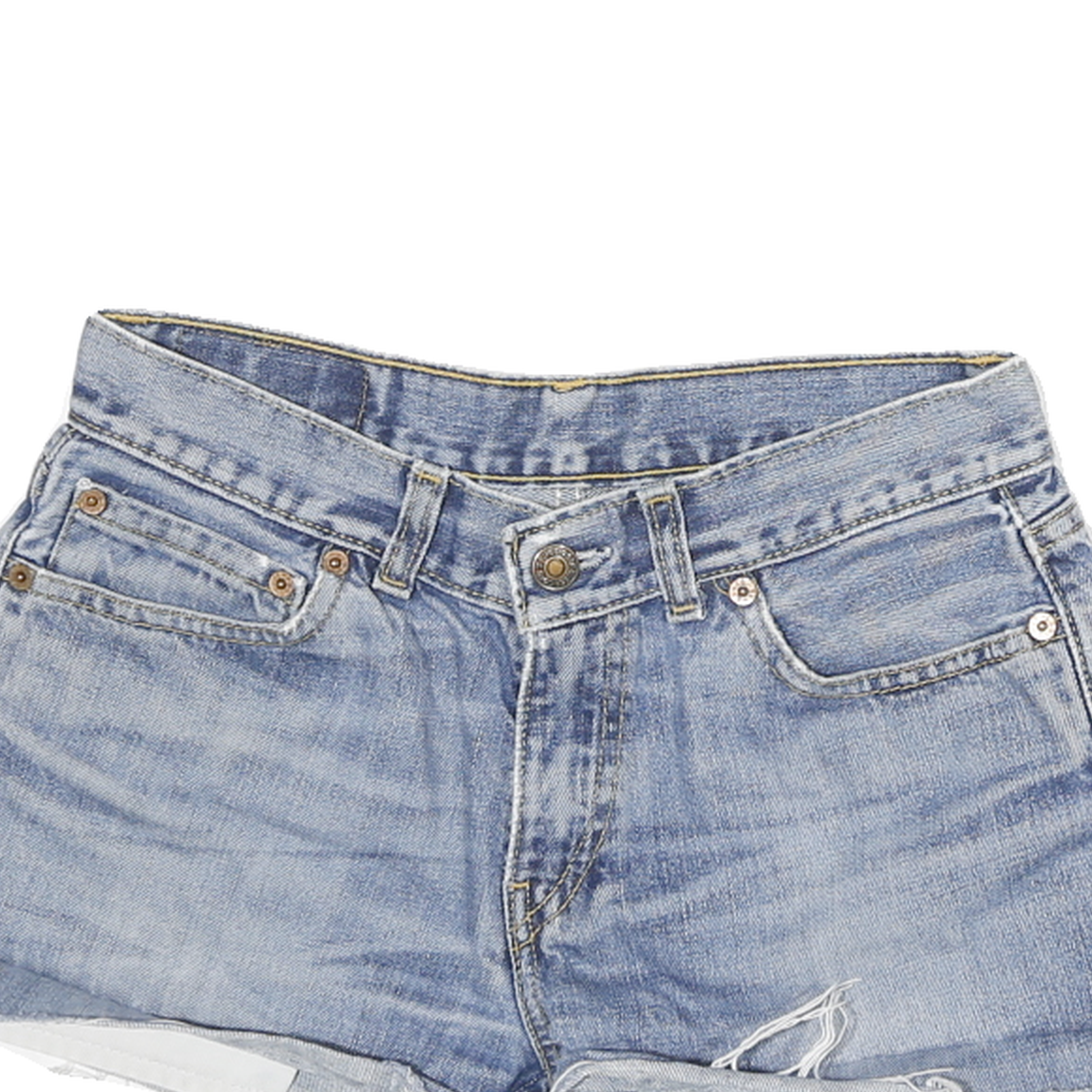 LEVI'S Womens Denim Blue Casual Shorts M W26 Distressed Vintage Style