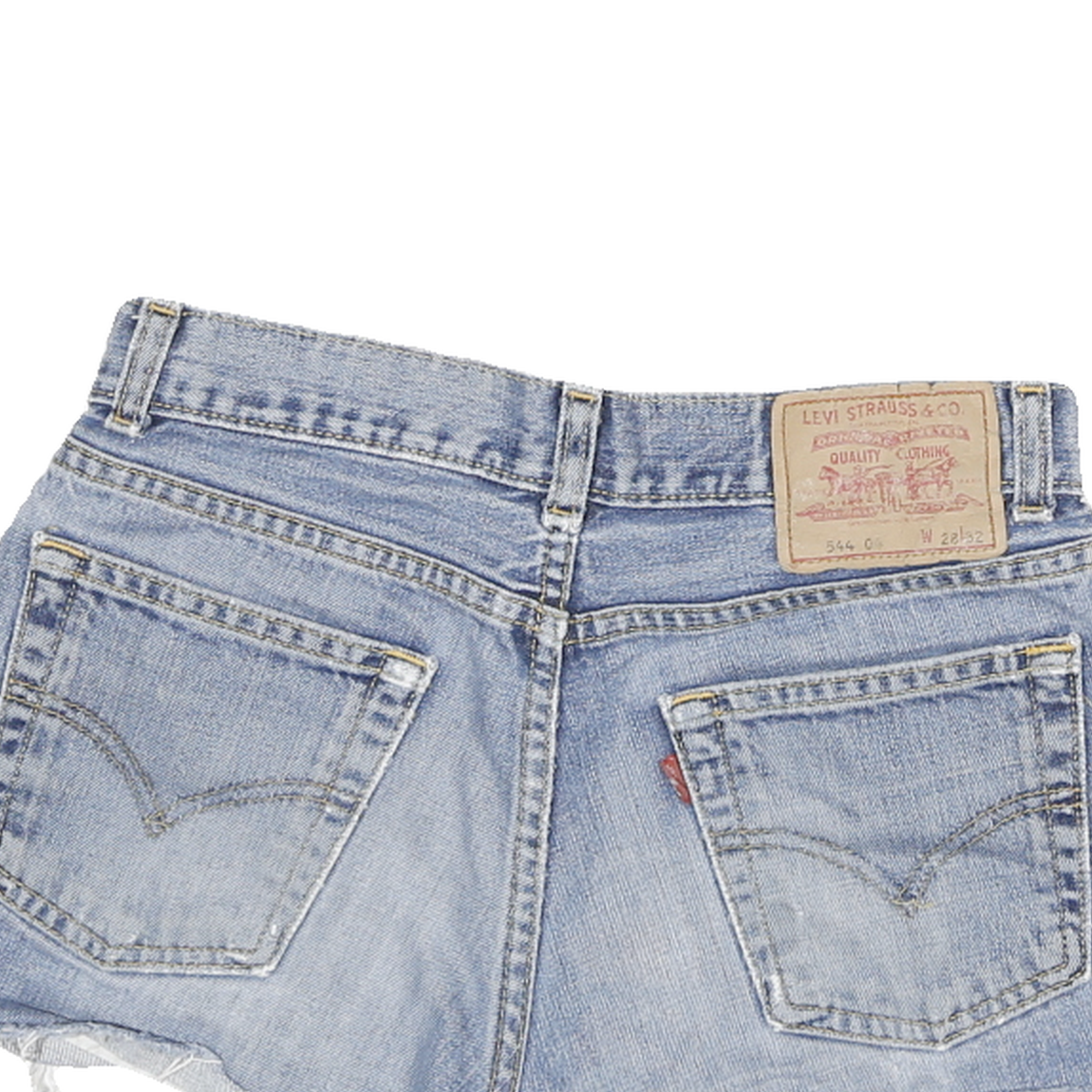 LEVI'S Womens Denim Blue Casual Shorts M W26 Distressed Vintage Style