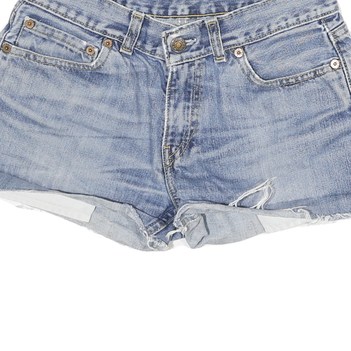 LEVI'S Womens Denim Blue Casual Shorts M W26 Distressed Vintage Style