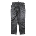 MODE Mens Leather Black Regular Straight Trousers W29 L28 Zip Casual Zip