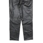 MODE Mens Leather Black Regular Straight Trousers W29 L28 Zip Casual Zip