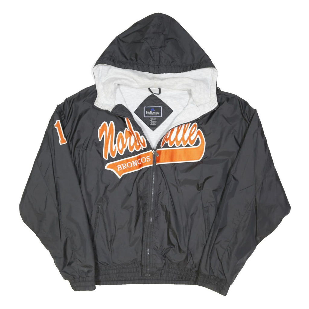 HOLLOWAY Mens Black Orange Northville Broncos Hoodie Jacket 2XL Polyester