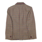 MAURICE WEINBERG Womens Brown Burgundy Check Wool Button Jacket M Classic