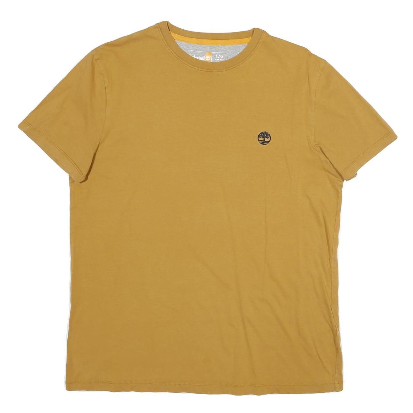 TIMBERLAND Mens Mustard Yellow Classic T-Shirt M Short Sleeve Crew Neck Cotton