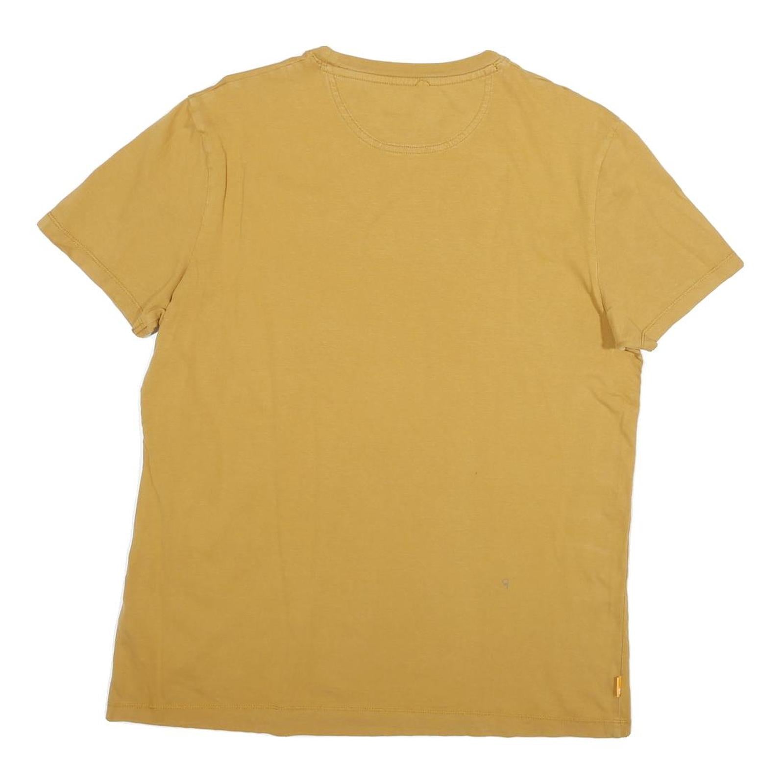 TIMBERLAND Mens Mustard Yellow Classic T-Shirt M Short Sleeve Crew Neck Cotton