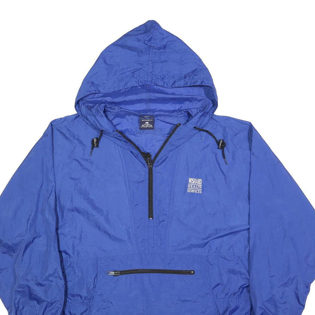 PORT AUTHORITY Mens Blue Hooded Zip Jacket XL Polyester Blend Plain Lightweight