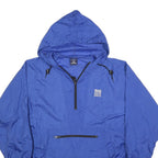 PORT AUTHORITY Mens Blue Hooded Zip Jacket XL Polyester Blend Plain Lightweight
