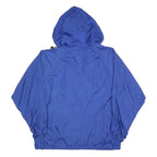 PORT AUTHORITY Mens Blue Hooded Zip Jacket XL Polyester Blend Plain Lightweight