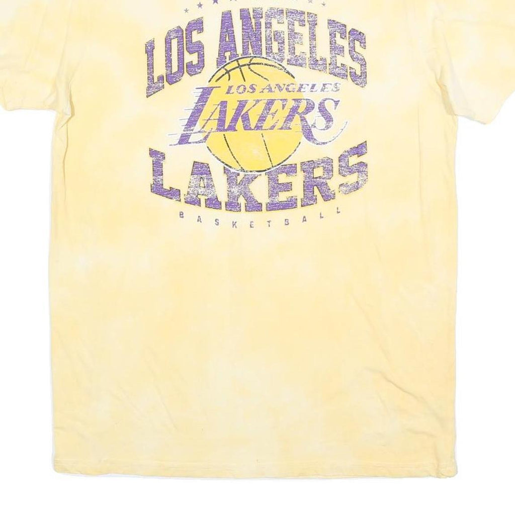 NBA Mens Yellow Los Angeles Lakers Graphic T-Shirt L Short Sleeve Crew Neck