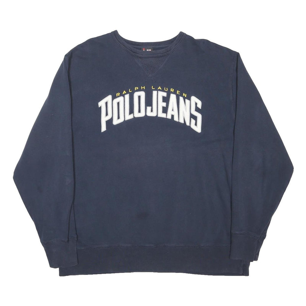 RALPH LAUREN POLO JEANS COMPANY Mens Navy Blue Crew Neck XL Sweatshirt Cotton