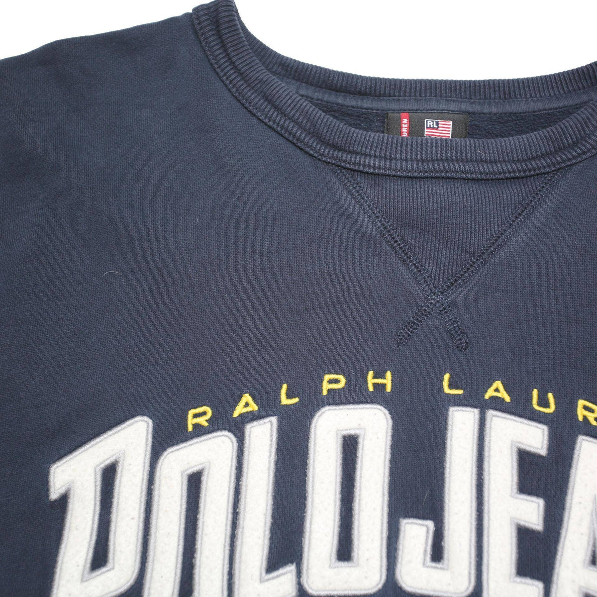 RALPH LAUREN POLO JEANS COMPANY Mens Navy Blue Crew Neck XL Sweatshirt Cotton