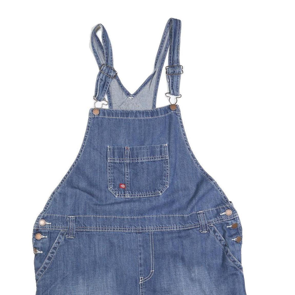 DICKIES Womens Blue Denim Cotton Blend Relaxed Dungarees XL W42 L6 Casual