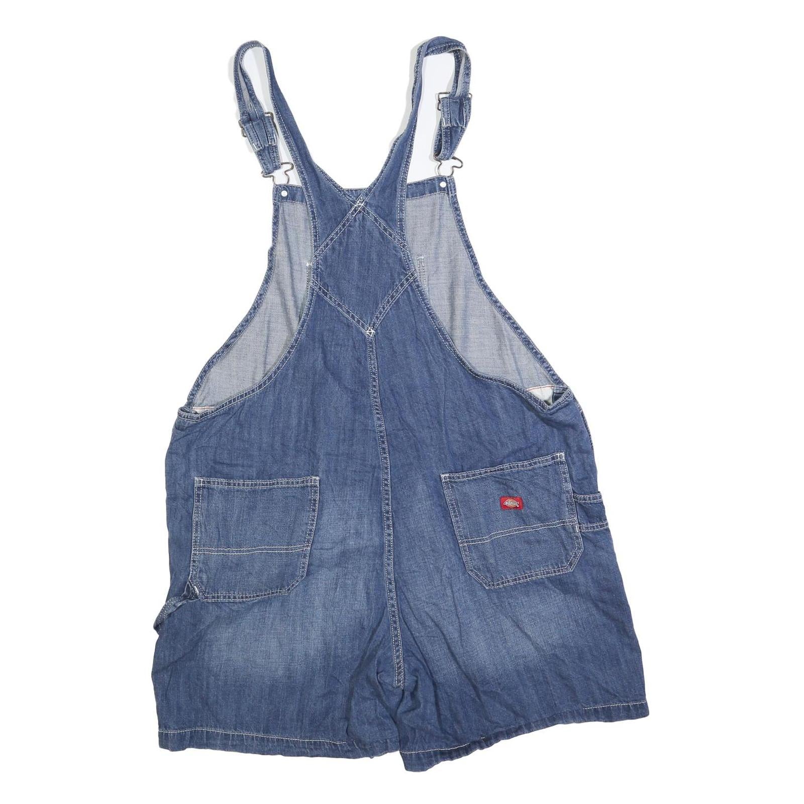 DICKIES Womens Blue Denim Cotton Blend Relaxed Dungarees XL W42 L6 Casual