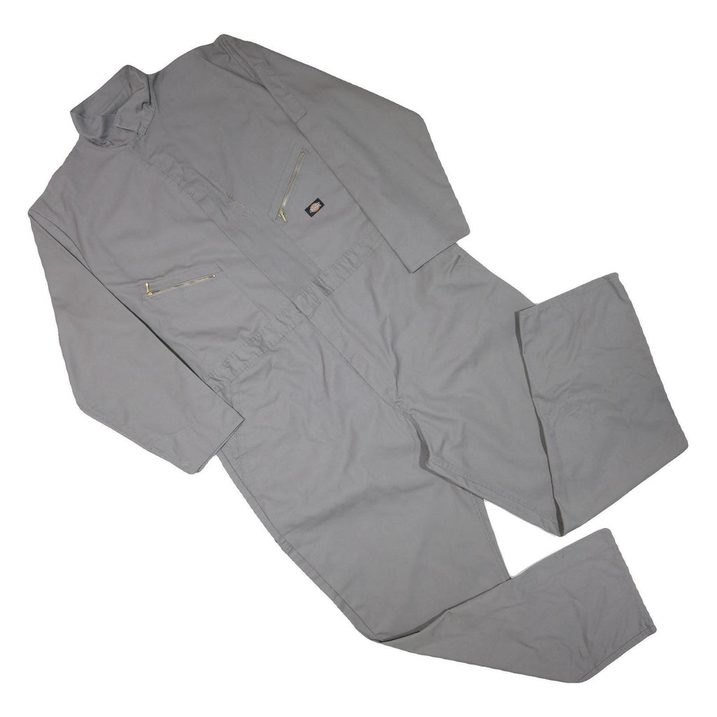 DICKIES Mens Grey Straight Fit Dungarees Relaxed Cotton Blend Workwear 2XL W48