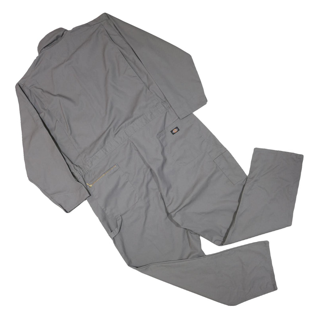 DICKIES Mens Grey Straight Fit Dungarees Relaxed Cotton Blend Workwear 2XL W48