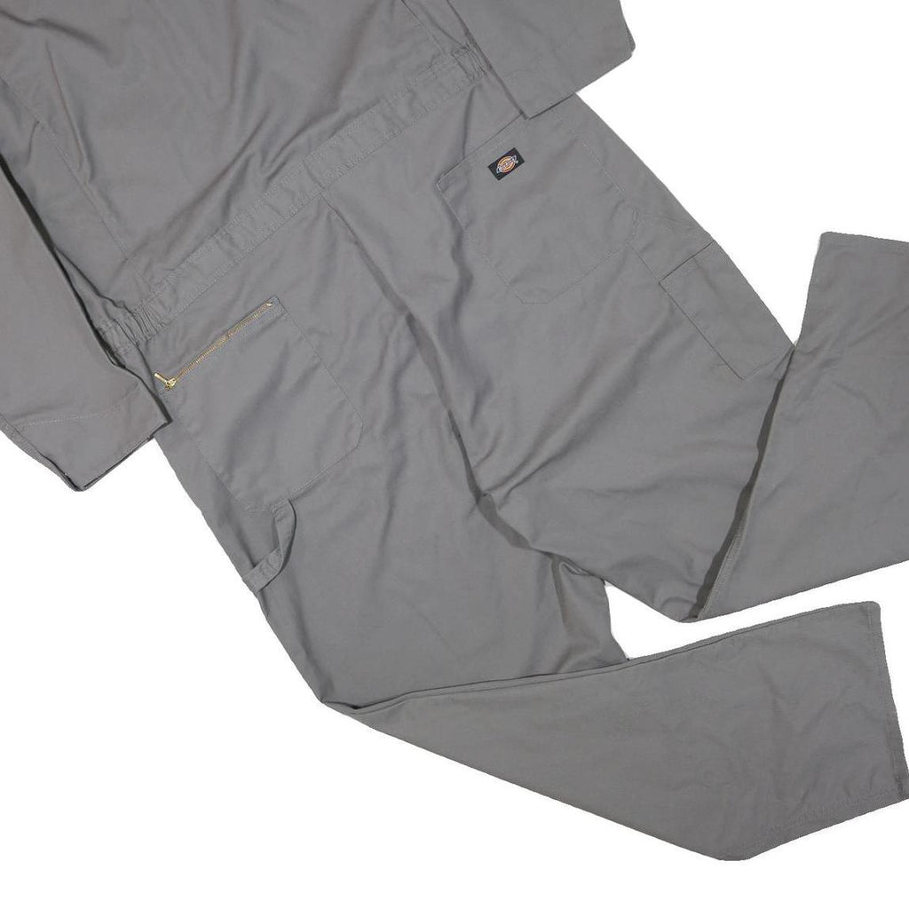 DICKIES Mens Grey Straight Fit Dungarees Relaxed Cotton Blend Workwear 2XL W48