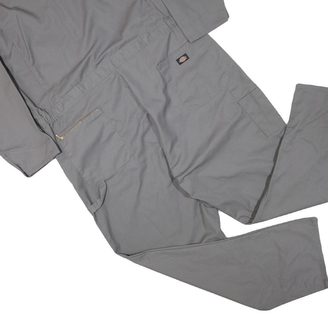 DICKIES Mens Grey Straight Fit Dungarees Relaxed Cotton Blend Workwear 2XL W48