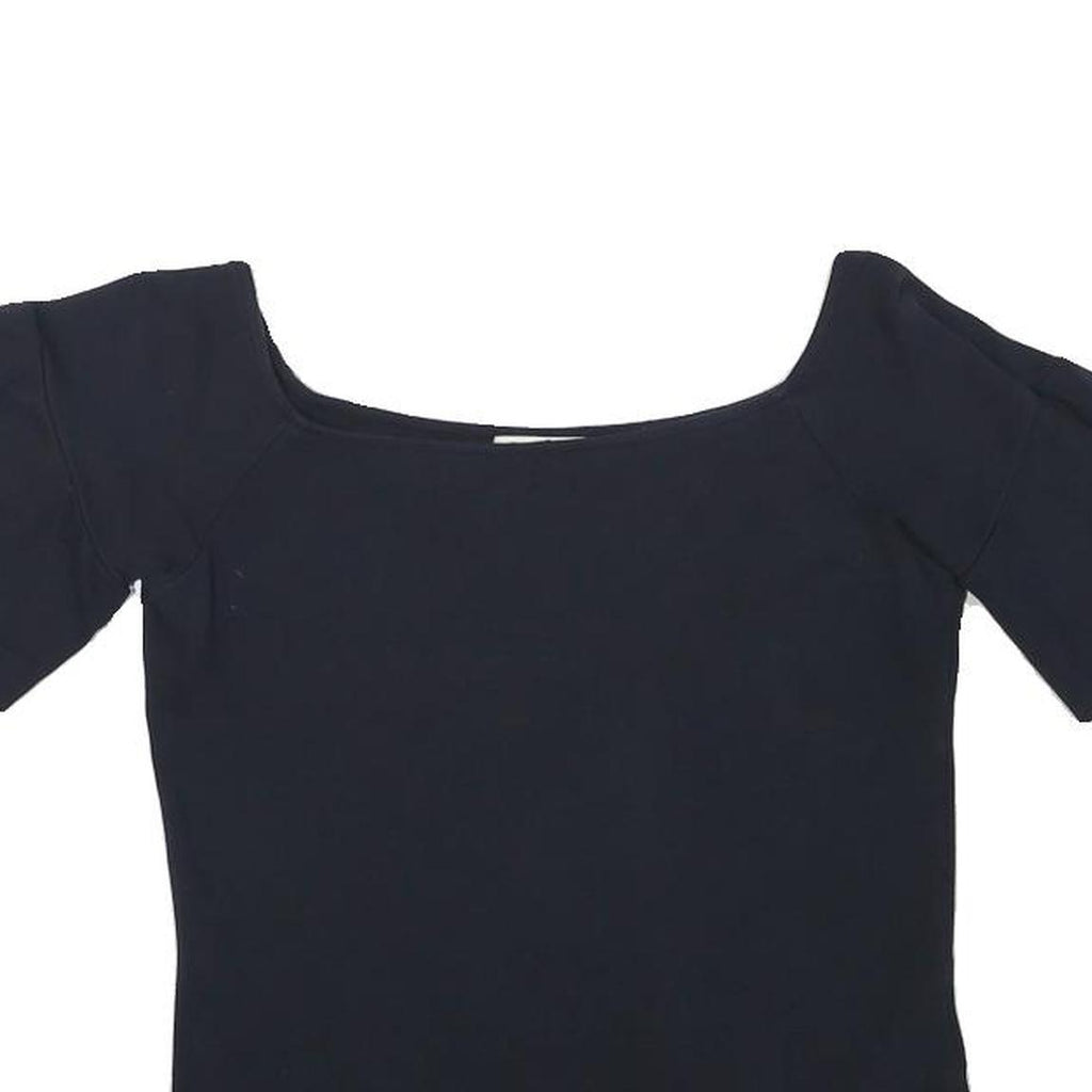 WHISTLES Womens Black Bardot Top Short Sleeve Square Neck XS Fashion