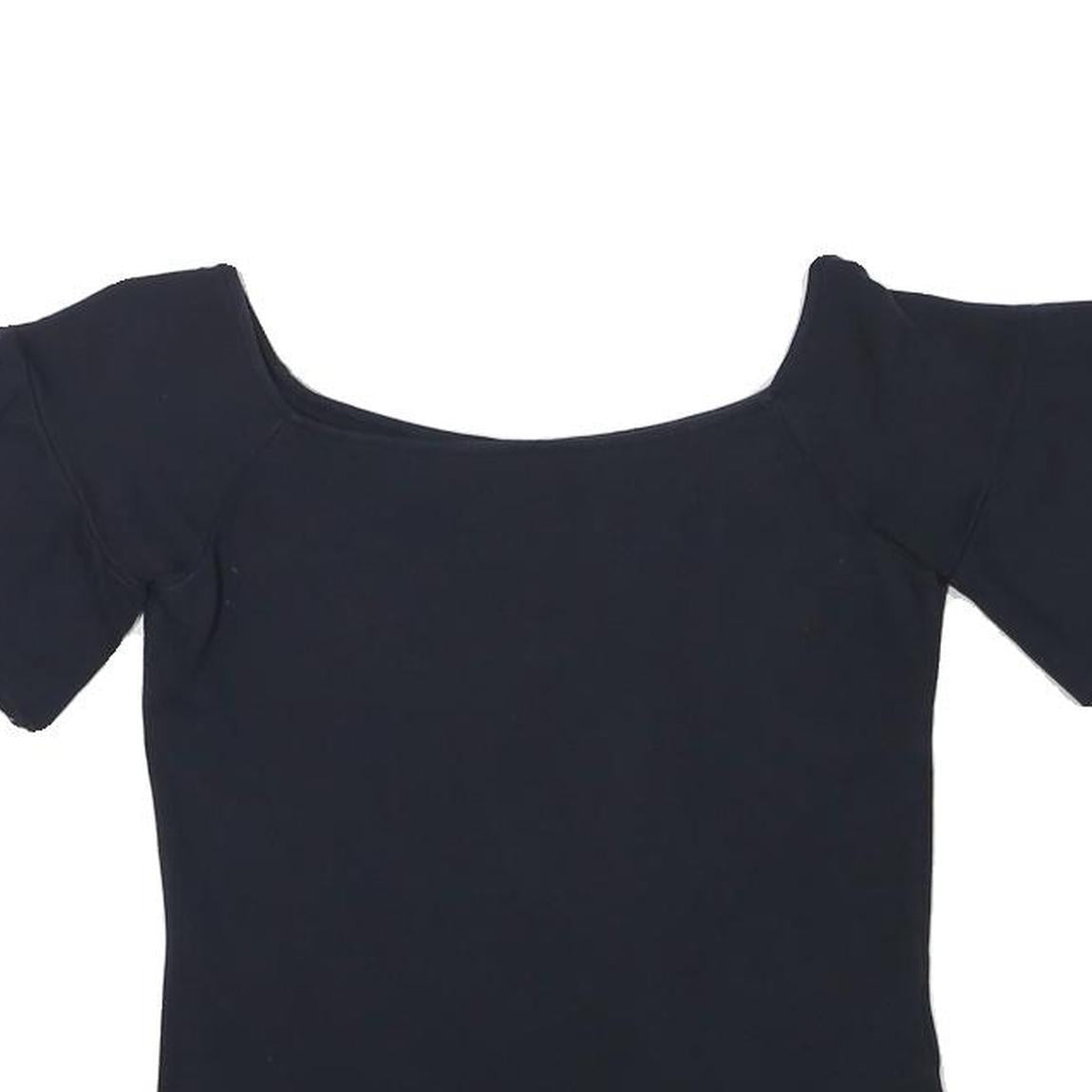 WHISTLES Womens Black Bardot Top Short Sleeve Square Neck XS Fashion