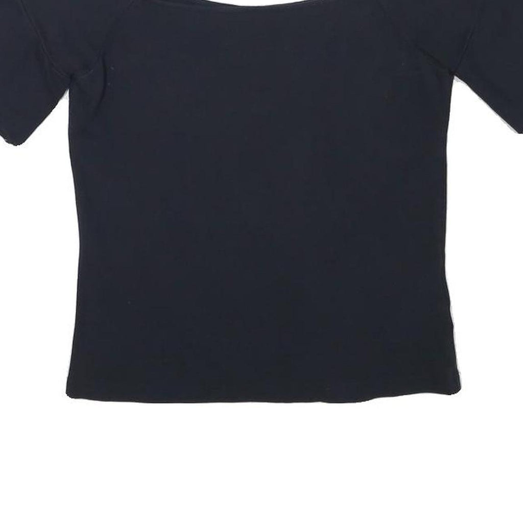 WHISTLES Womens Black Bardot Top Short Sleeve Square Neck XS Fashion