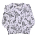 VALENTINE Womens White & Black Paisley Printed Top Long Sleeve V-Neck L Stylish