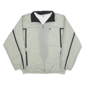 REEBOK Mens Grey & Black Zip Up Lightweight Polyester Jacket L Sports Casual