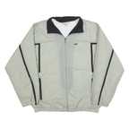 REEBOK Mens Grey & Black Zip Up Lightweight Polyester Jacket L Sports Casual