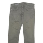 GAS Mens Regular Fit Grey Cotton Blend Zip Trousers W33 L29 Casual Comfort