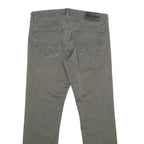 GAS Mens Regular Fit Grey Cotton Blend Zip Trousers W33 L29 Casual Comfort