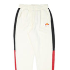 ELLESSE Womens Joggers White & Black & Red Slim Tapered UK 12 W25 L28 Cotton