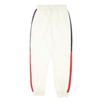 ELLESSE Womens Joggers White & Black & Red Slim Tapered UK 12 W25 L28 Cotton