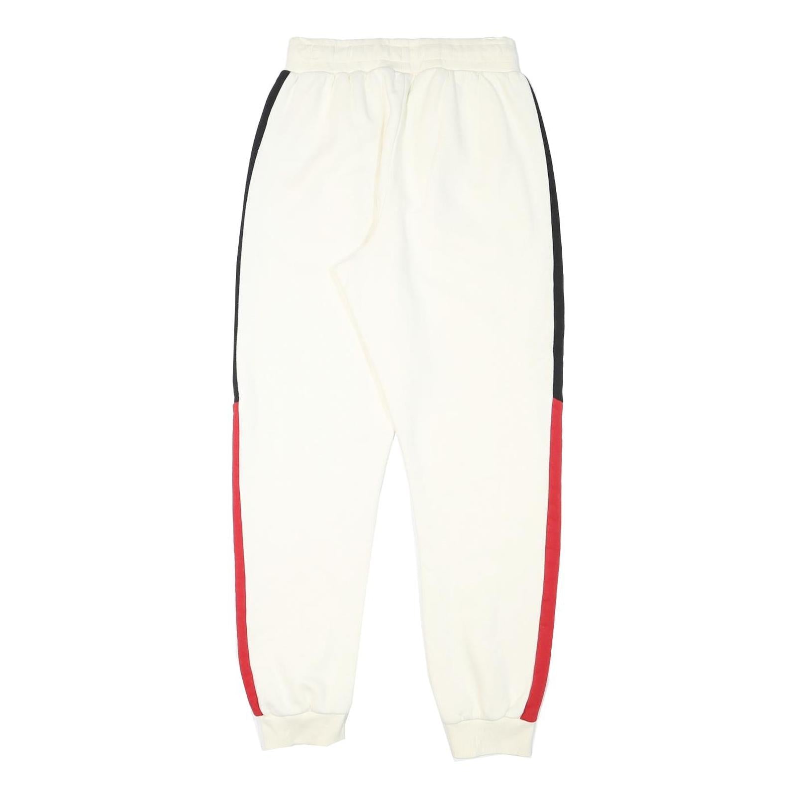 ELLESSE Womens Joggers White & Black & Red Slim Tapered UK 12 W25 L28 Cotton