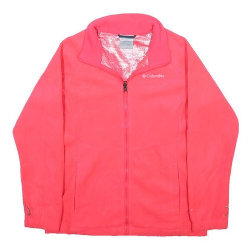 COLUMBIA Womens Pink Jacket L Polyester Plain Zip Outdoor Activewear