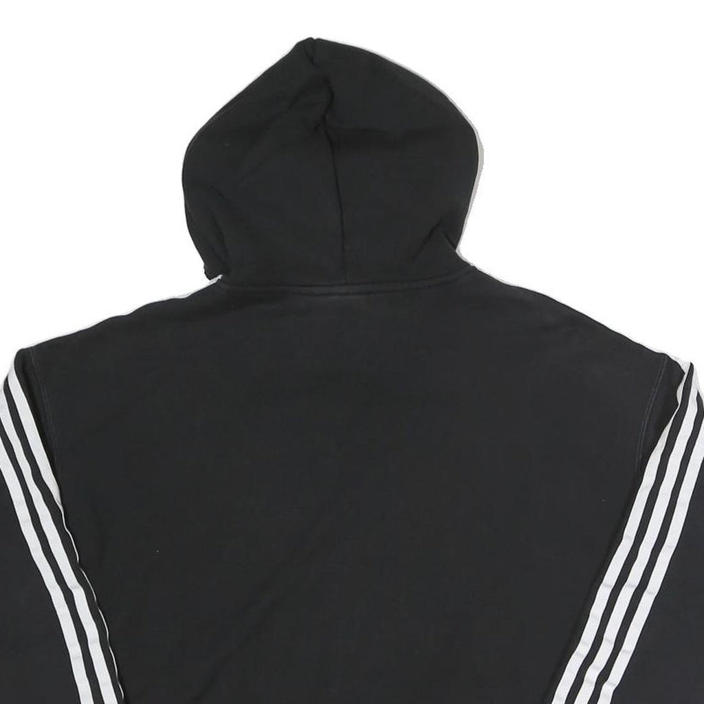 ADIDAS Womens Black Crop Hoodie UK 6 Cotton Blend Casual Sportswear