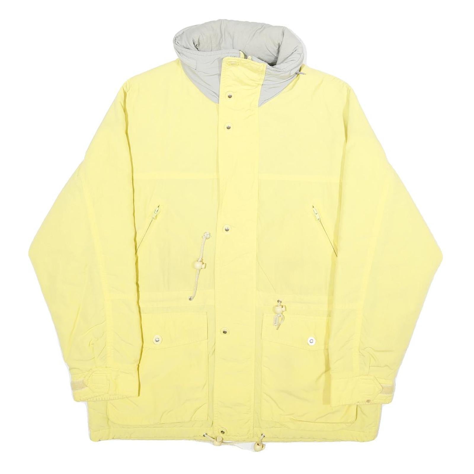 ASPEN Mens Yellow Nylon Outdoor Jacket S Zip Plain Lightweight