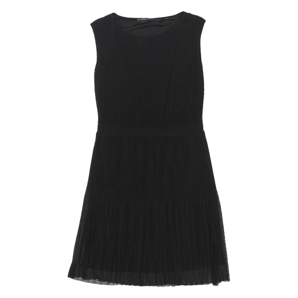 ESPIRIT Womens Black Sleeveless Day Polyester Plain Midi Dress L Casual Elegant