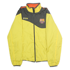 FC BARCELONA Mens Yellow & Grey Zip Jacket S Polyester Sports Football Fanwear