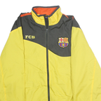 FC BARCELONA Mens Yellow & Grey Zip Jacket S Polyester Sports Football Fanwear