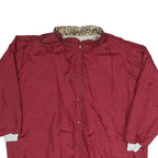 Womens Red Polyester Blend Button Jacket L Plain Casual Lightweight